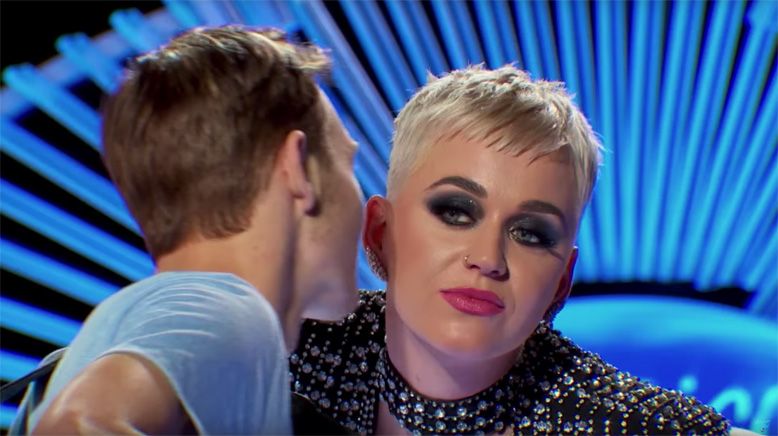 Watch The Hilarious Reaction From An American Idol Contestant Getting A Kiss From Katy Perry