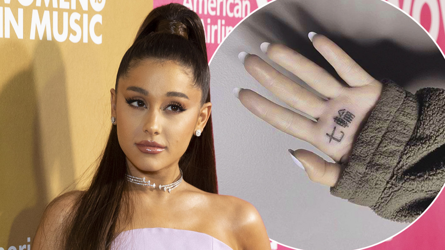Ariana Grande tattoos 7 Rings on palm of her hand in Japanese to celebrate  track  Daily Mail Online