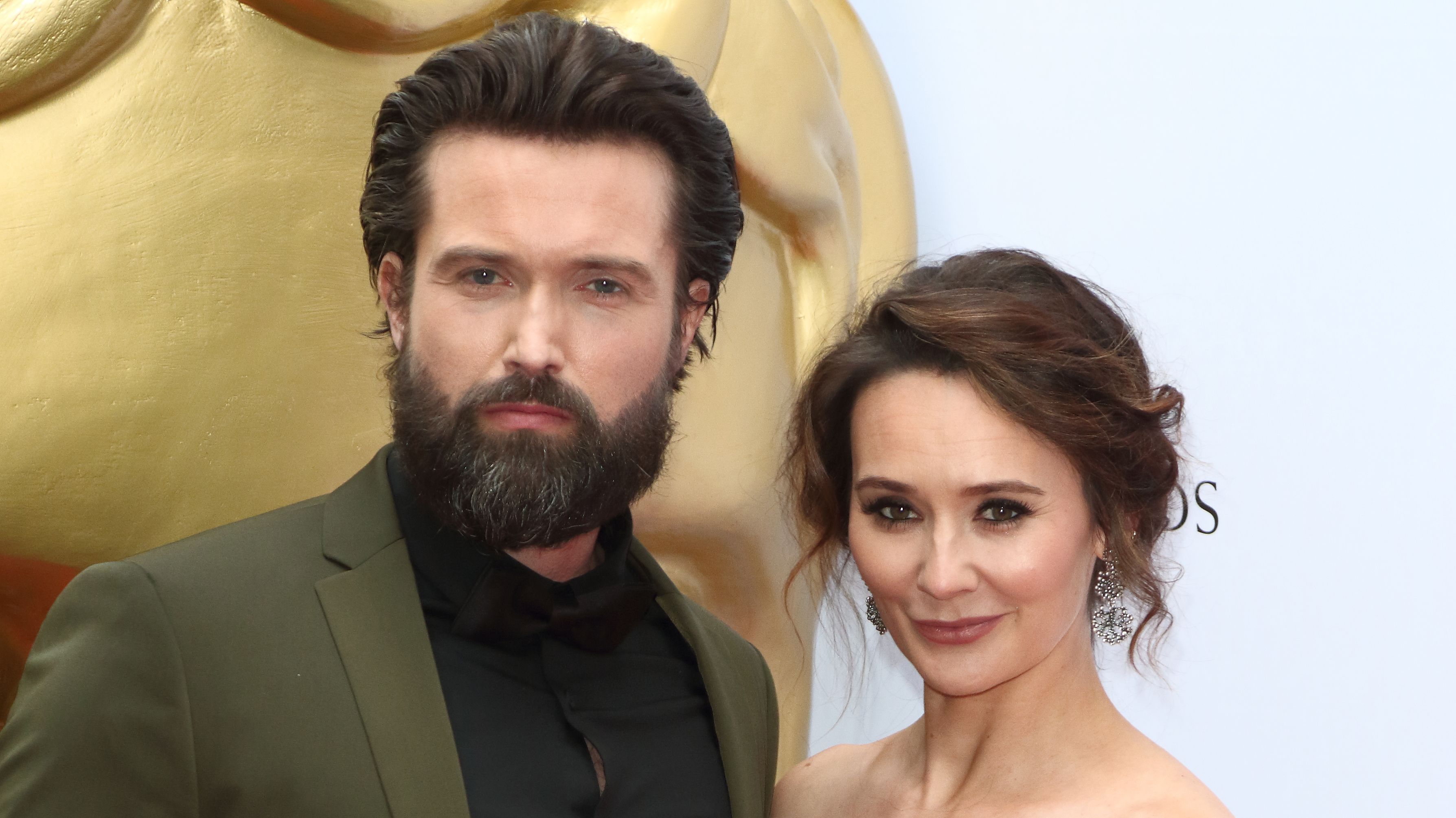 Hollyoaks couple Claire Cooper and Emmett J. Scanlan welcome a baby boy