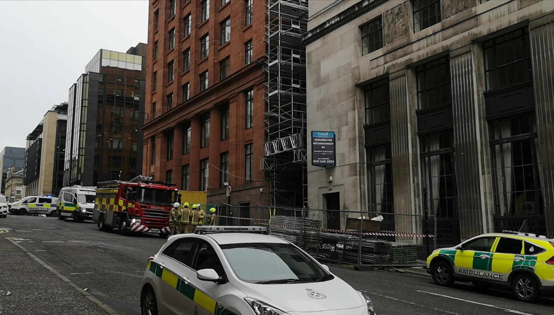 Man taken to hospital after falling from Glasgow city centre ...