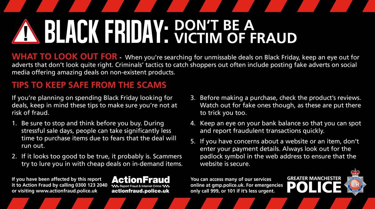 Greater Manchester Police warn against Black Friday fraud | News ...