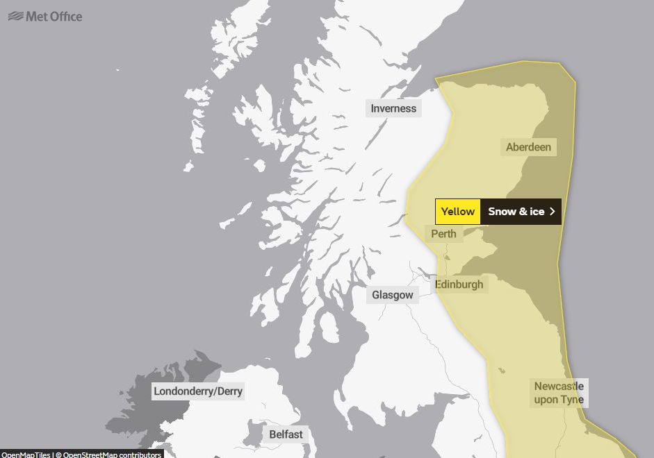 Yellow weather warning in place for Snow and Ice | News - Clyde 1