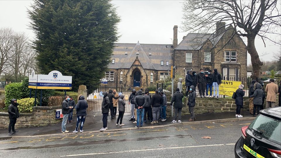 Protests outside Batley grammar school