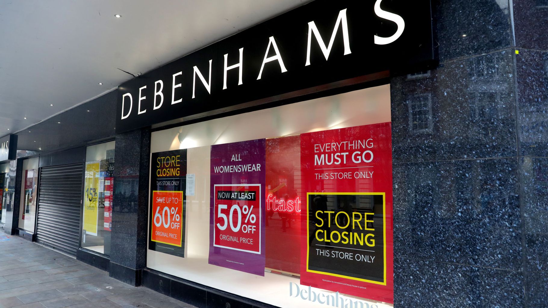Debenhams reveals when 27 of its stores are closing