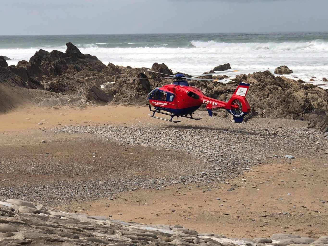 Casualty found injured on beach in Cornwall and airlifted to hospital