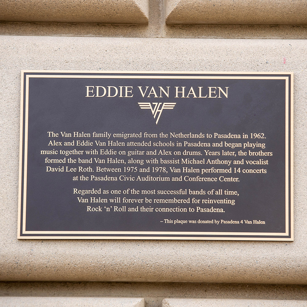 Eddie Van Halen Memorial Plaque Unveiled In Pasadena