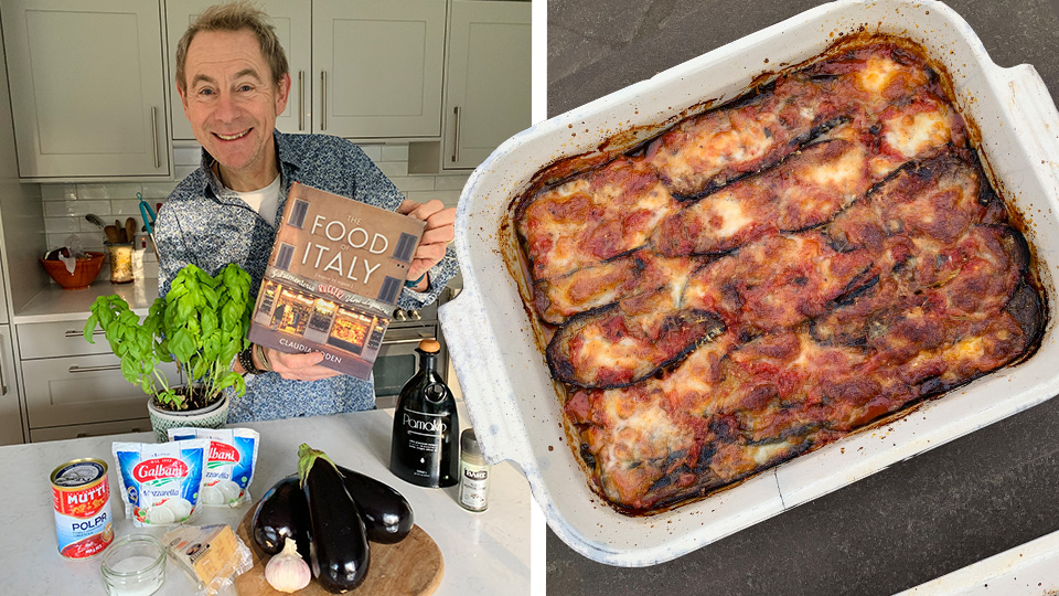 Nigel Barden makes Aubergines Baked with Tomatoes & Cheese