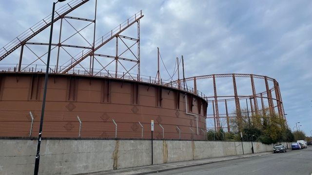 Victorian gas holders in Britannia Road