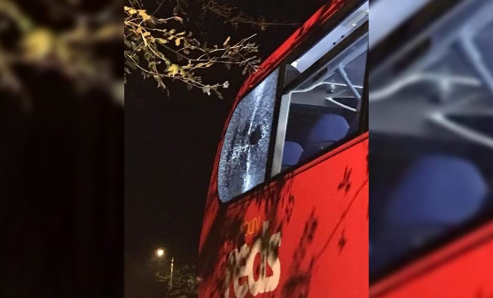 Windows smashed on Salisbury Reds bus after catapult fired in Downton