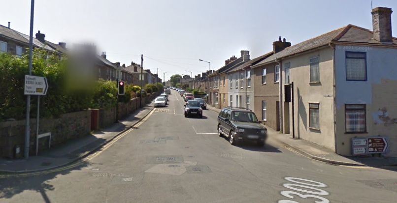 Sinkhole opens up on busy Redruth road