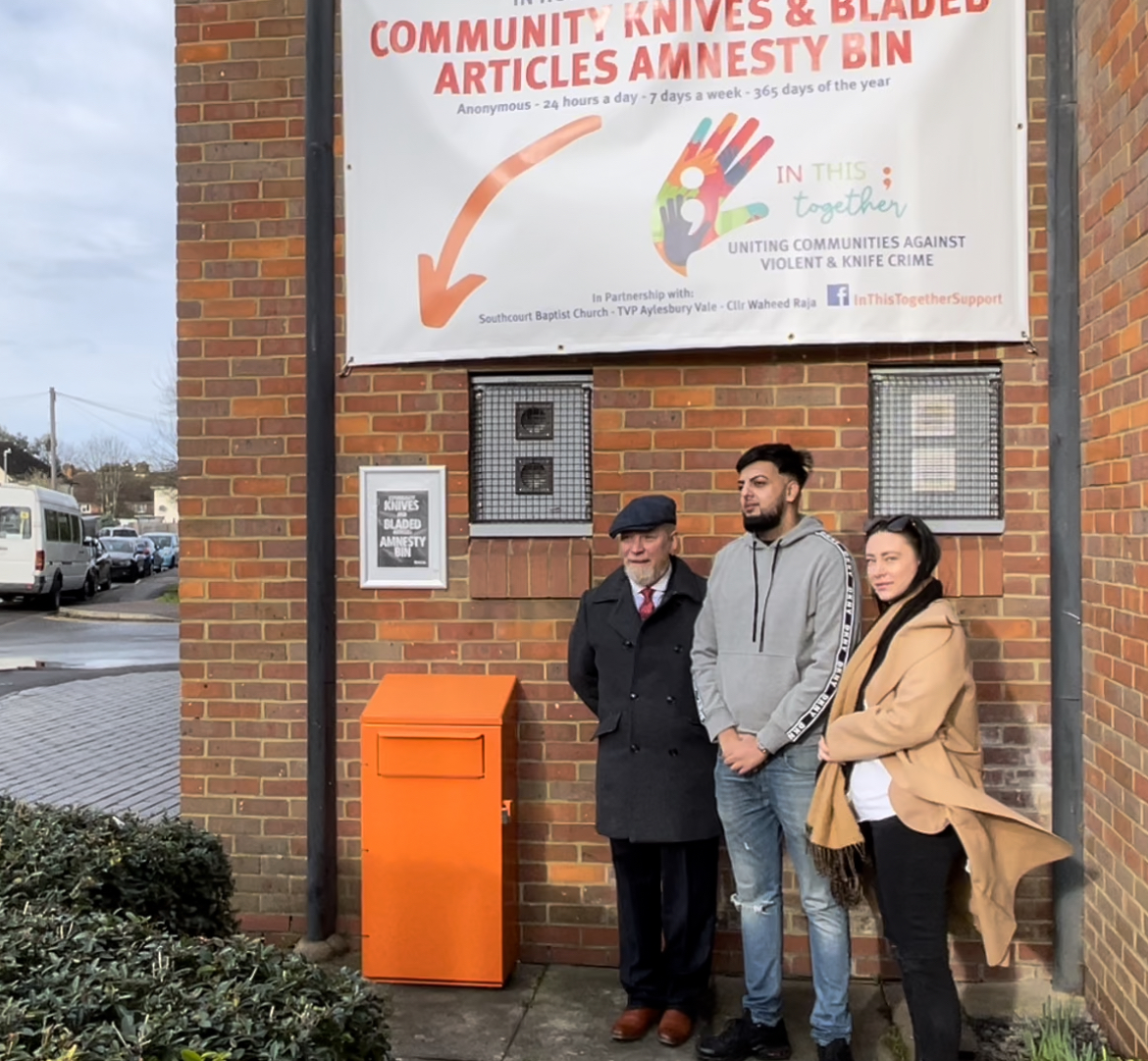A Bucks organisation has opened the first knife amnesty bin in the county