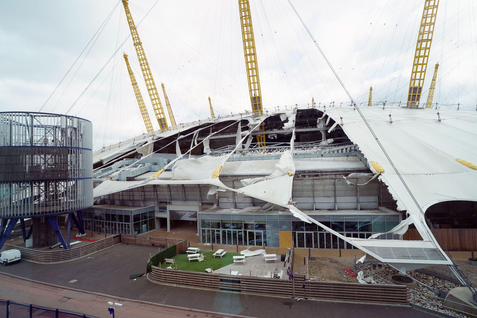 London's O2 Arena closed as Storm Eunice shreds roof