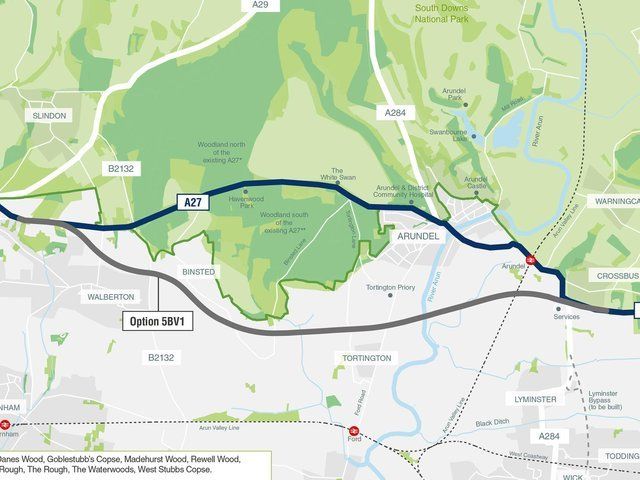 A27 Arundel Bypass plans backed 'in principle' by the council