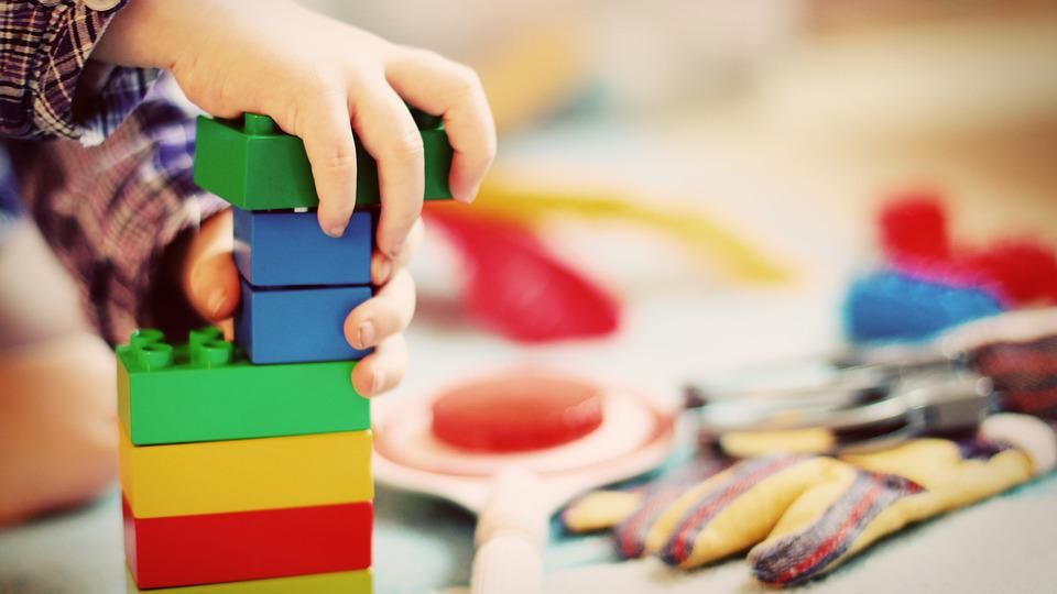 Child playing stock image