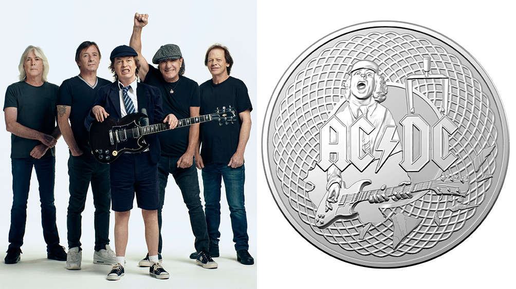 AC/DC honoured with 50th anniversary coins