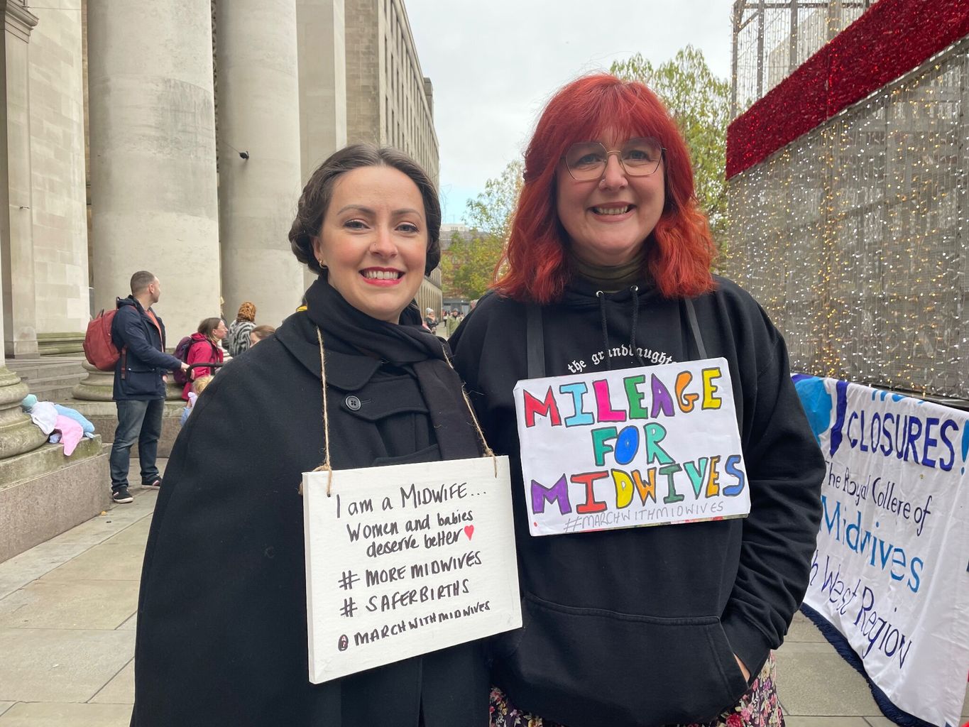 NHS midwives stage protest in Manchester City Centre