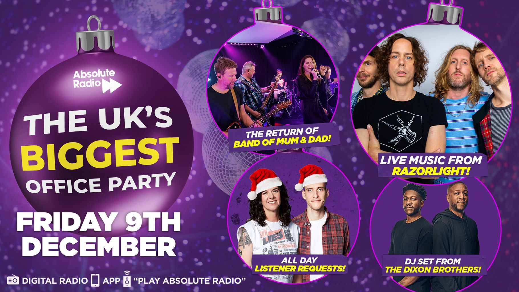 Join us for the UK's BIGGEST Office Christmas Party Events Absolute