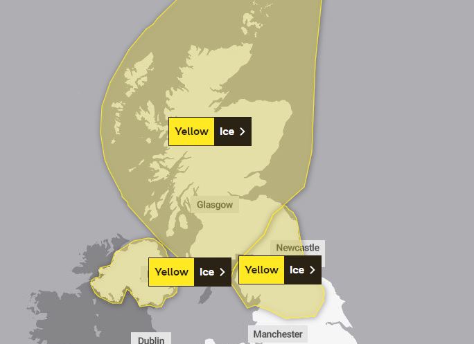 Met Office ice warning across Scotland for 2nd January
