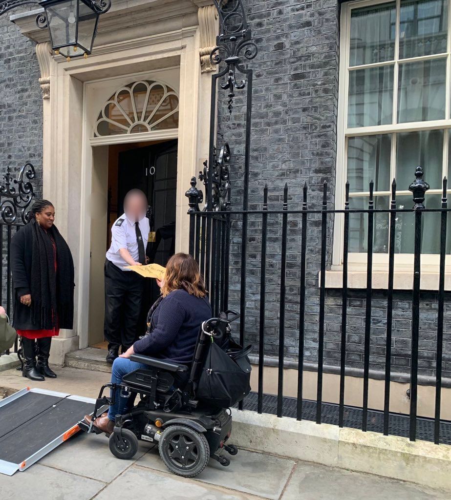 Disability campaigner unable to reach door of 10 Downing Street as ...