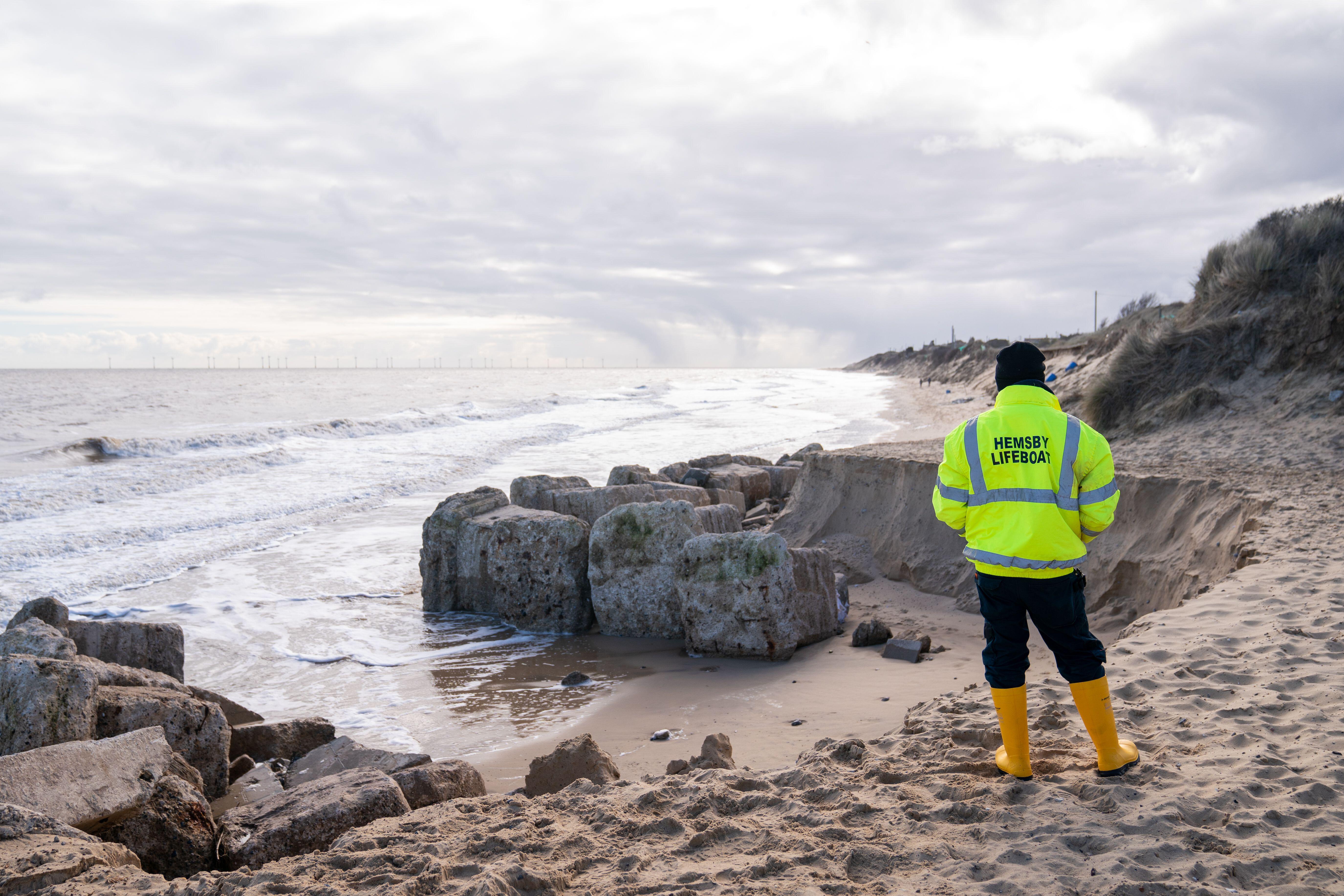 Norfolk beach closed over erosion concerns