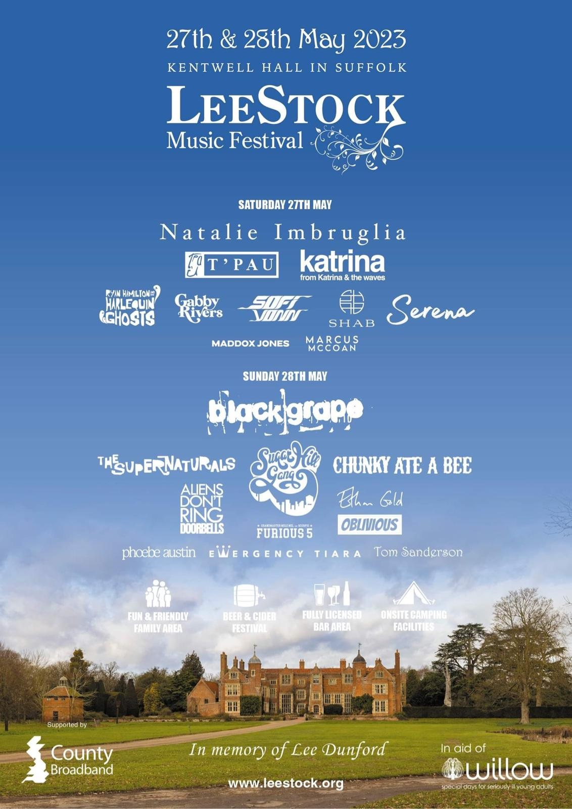 Natalie Imbruglia and T'Pau to headline Suffolk's LeeStock festival
