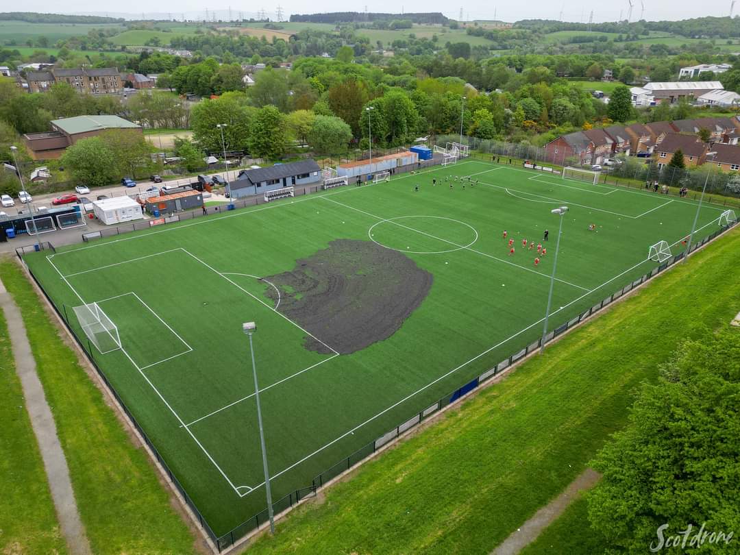 The blaze was started by vandals at Dunipace FC overnight