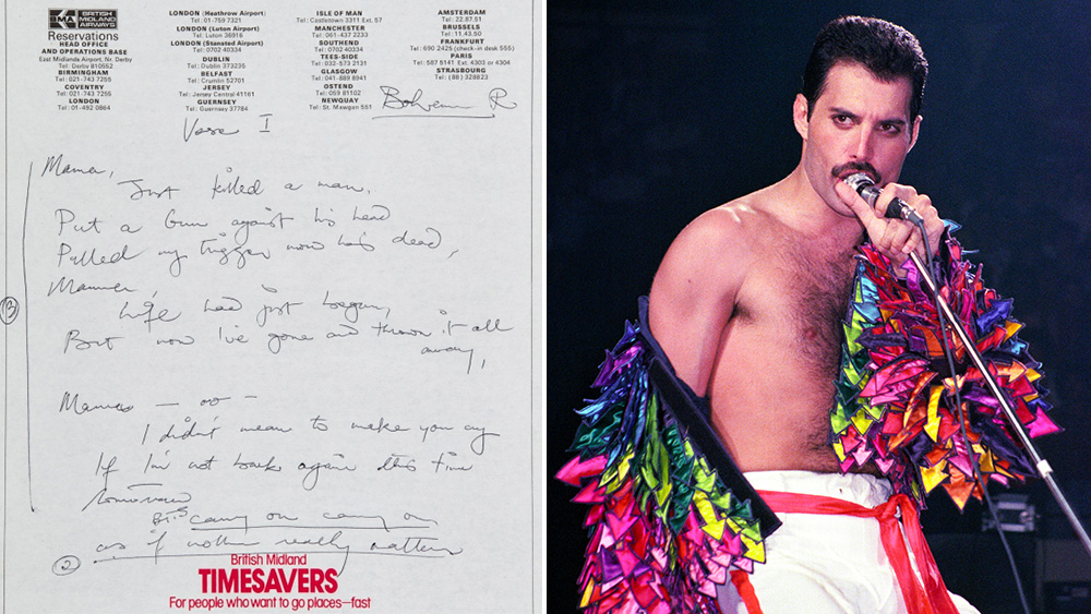 Freddie Mercury lyric sheets reveal original title of 'Bohemian Rhapsody'