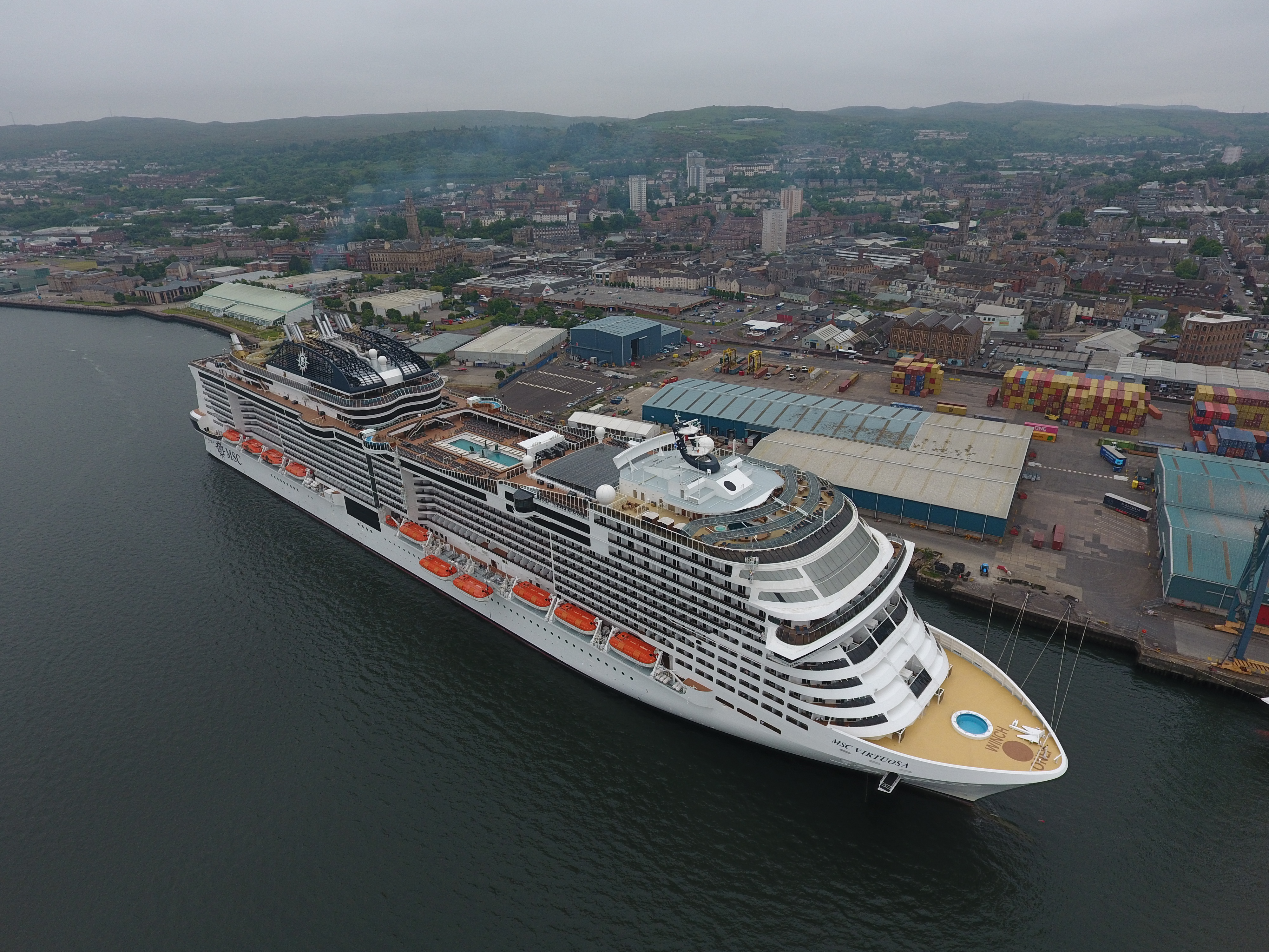 The MSC Virtuosa arrived with over 4000 passengers on board today