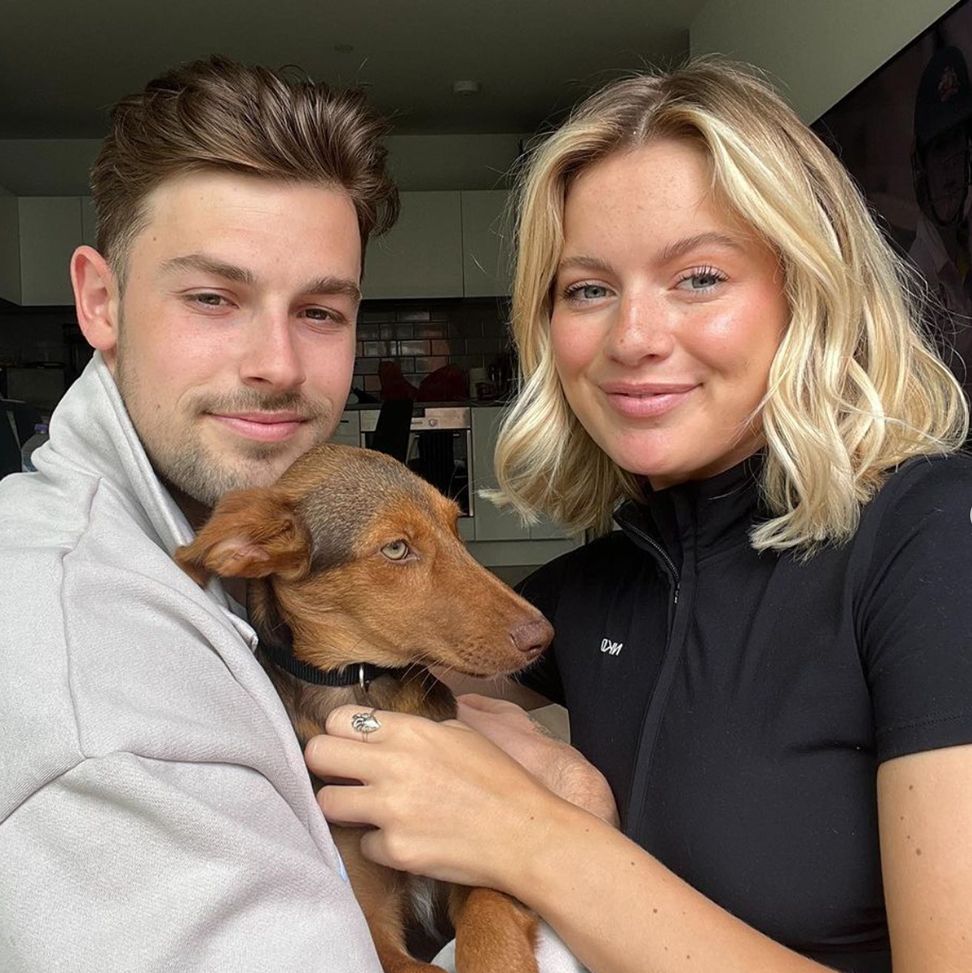 Andrew Le Page and Tasha Ghouri with their dog Luna