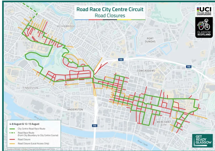 Which Roads Will Be Shut For The UCI Cycling World Championships   Circuit  