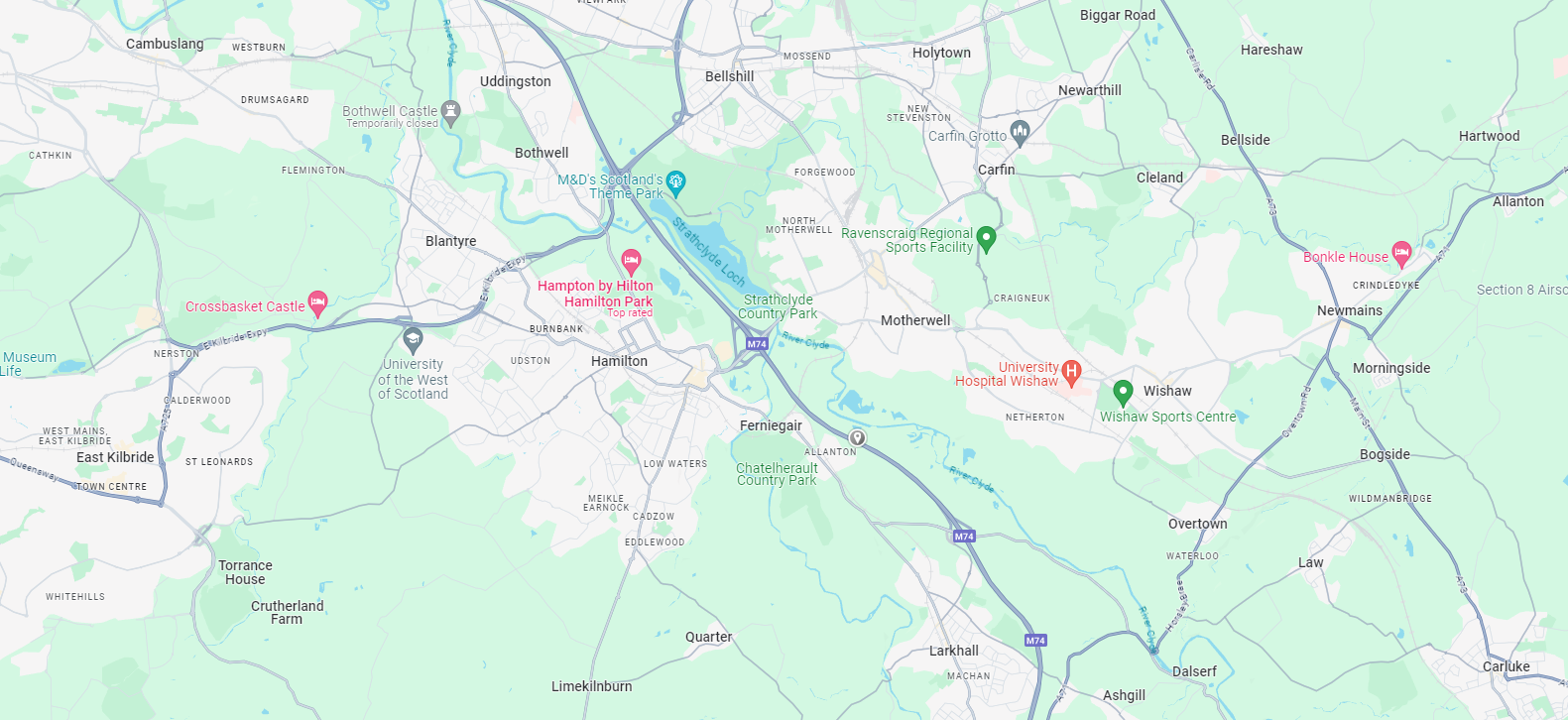 M74 northbound closed after collision