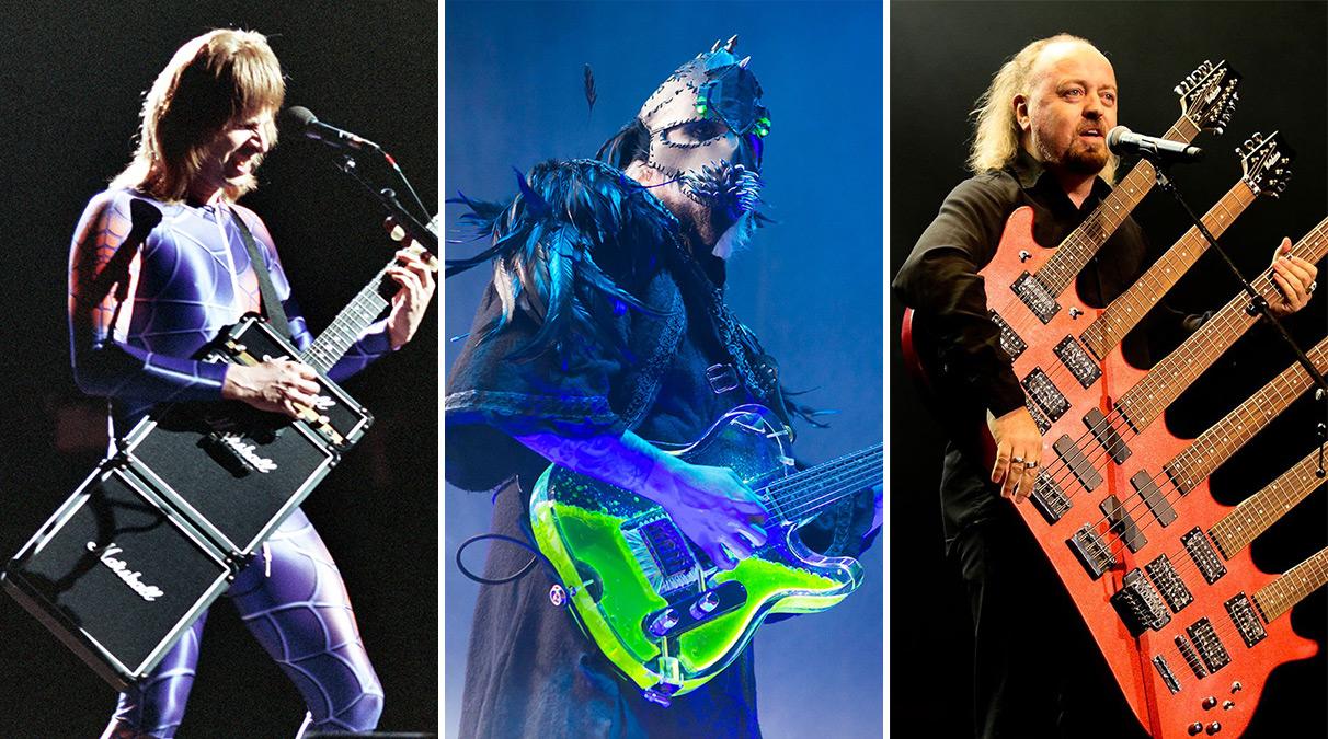 Which guitarist is famous for their furry spinning axes