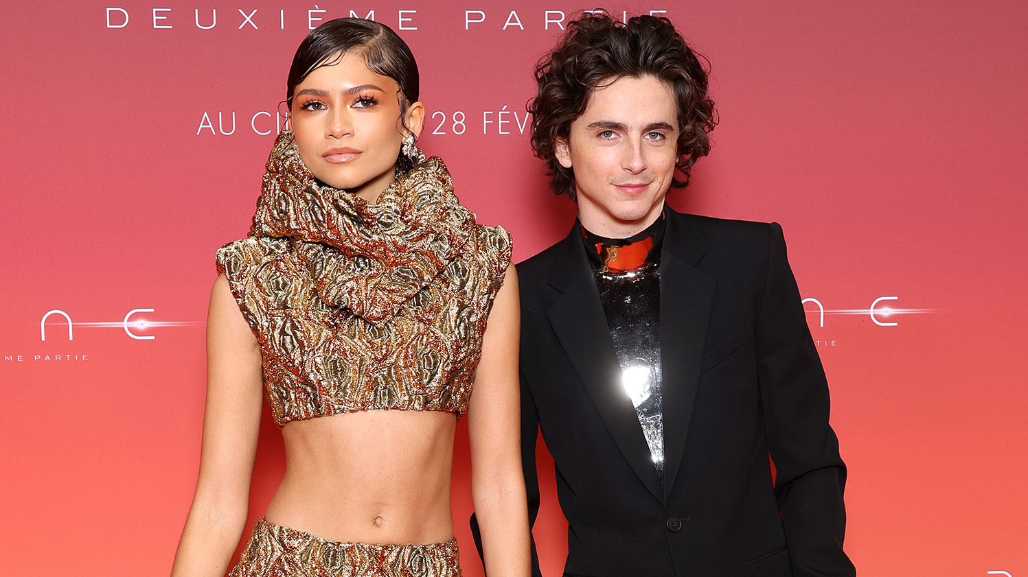 Zendaya and Timothée Chalamet at the Dune Part II premiere