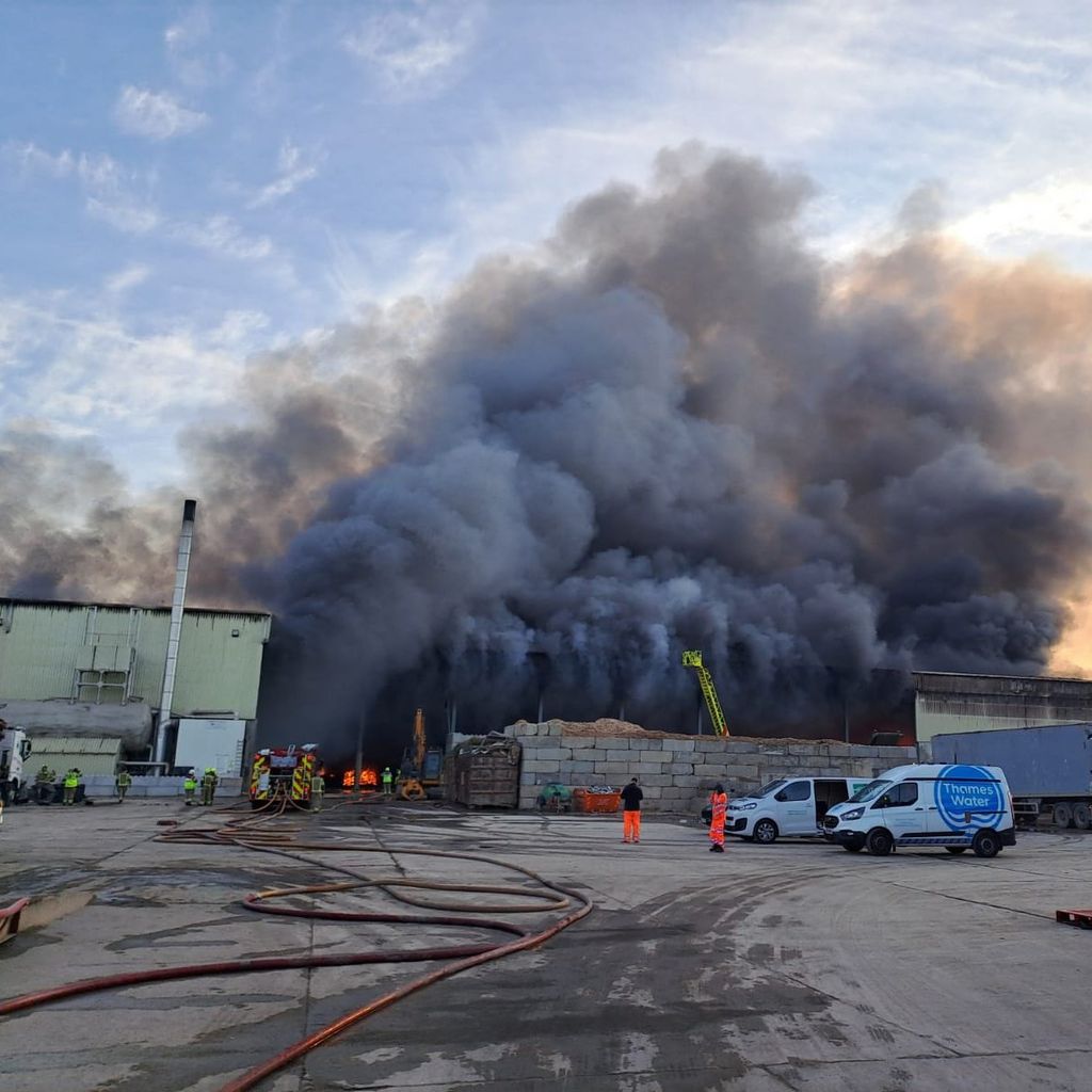 70 firefighters tackle blaze at north London recycling plant