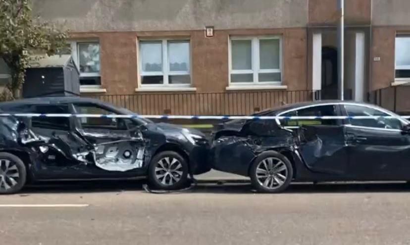 Man arrested after car hits into parked vehicles in Glasgow