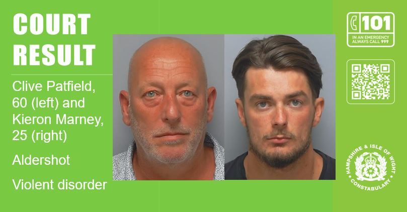 Two men jailed for violent disorder during protest in Aldershot