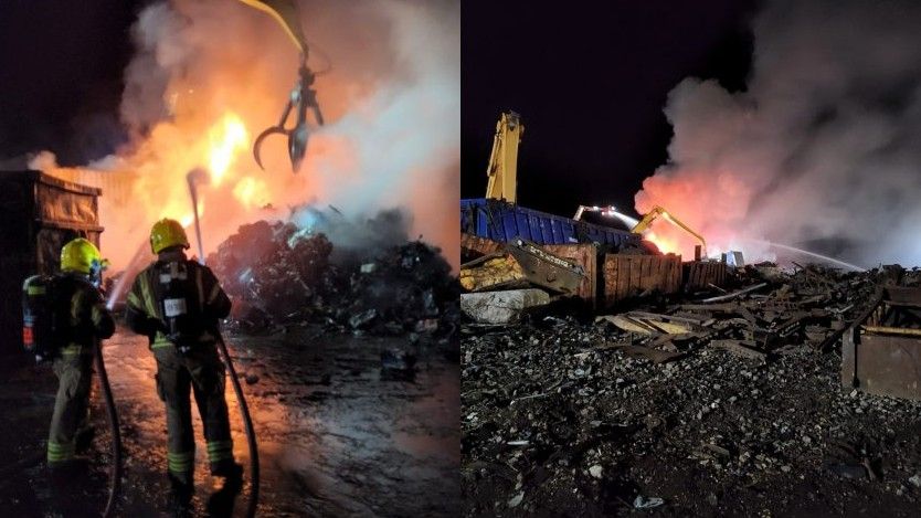 Fire crews spend night tackling blaze in Southampton scrapyard | News ...