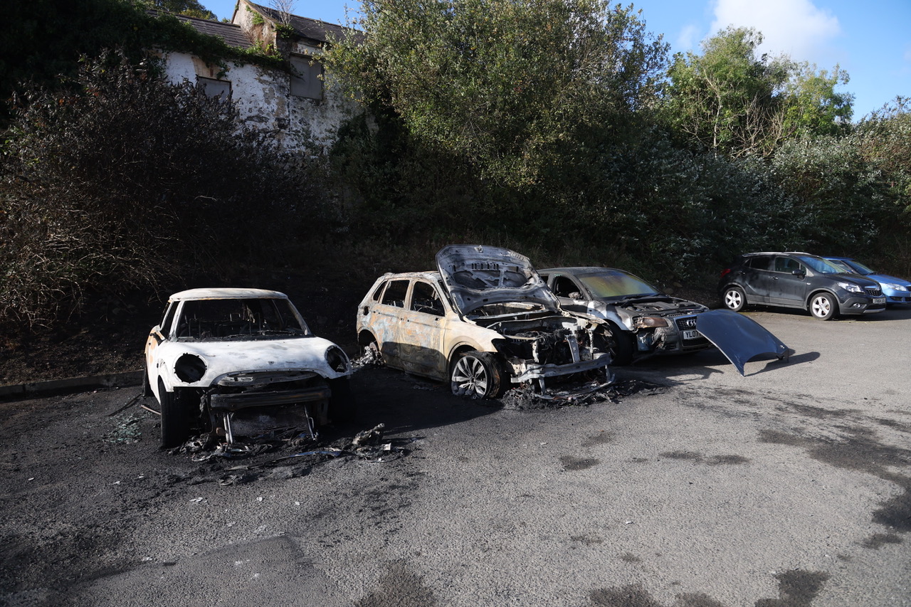 Cars torched in arson attack in Larne