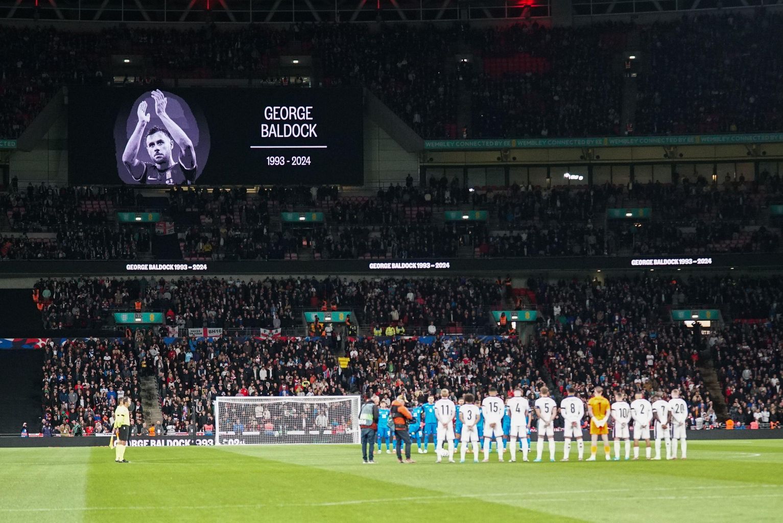 Tributes paid at England match to former Oxford United defender George Baldock