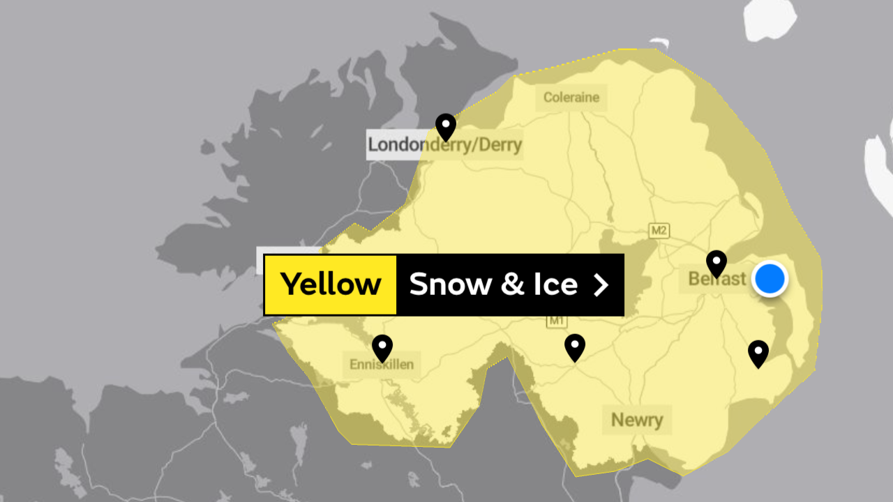 Snow & ice weather warning continues overnight in Northern Ireland