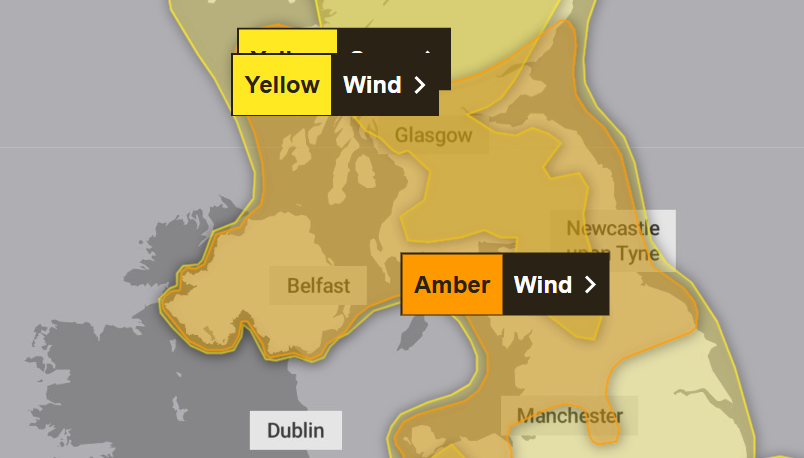 Amber warning for 90mph winds as Storm Eowyn heads for the UK | News ...