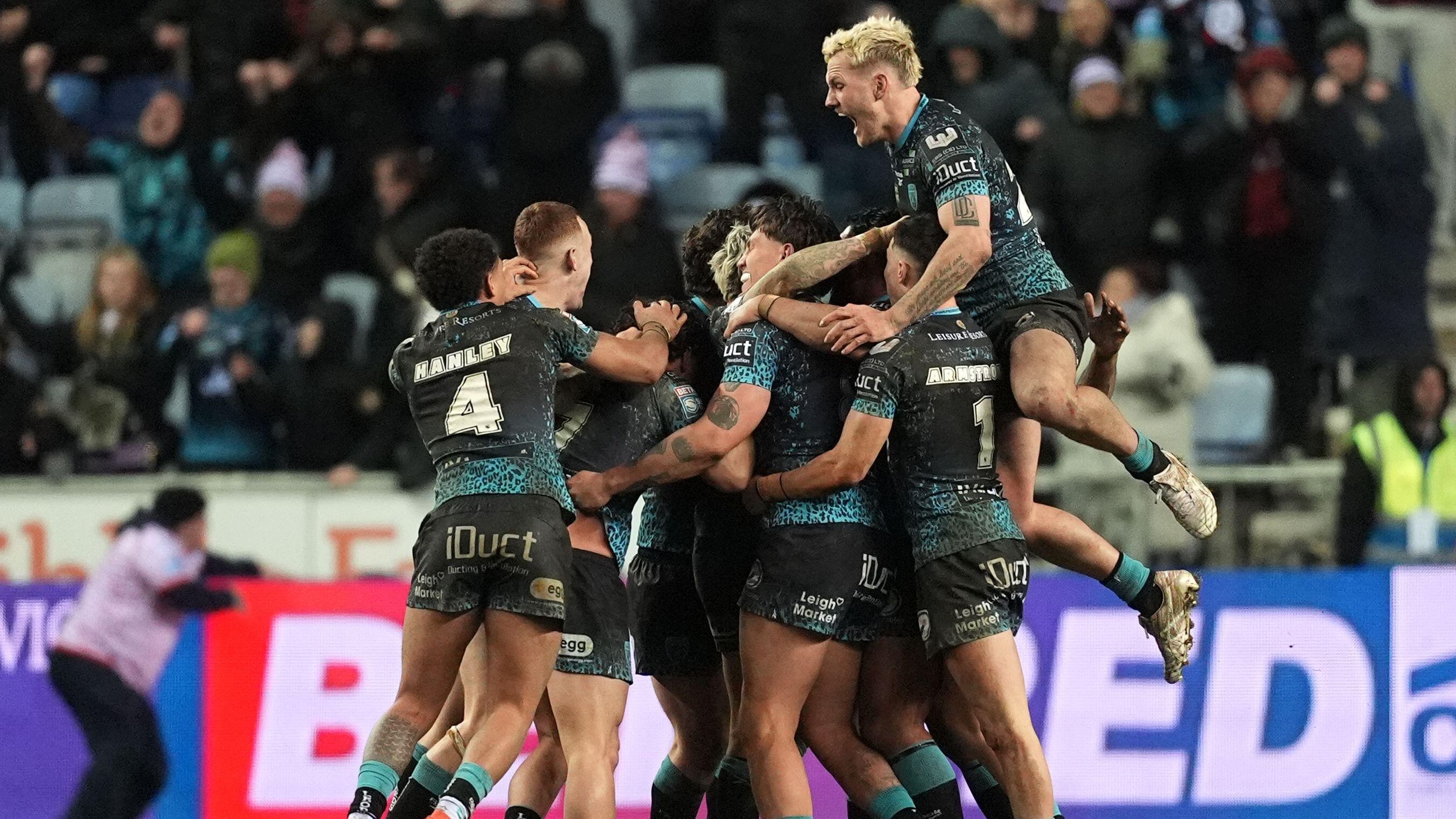 Leigh dramatic golden point drop goal seals historic victory against Wigan