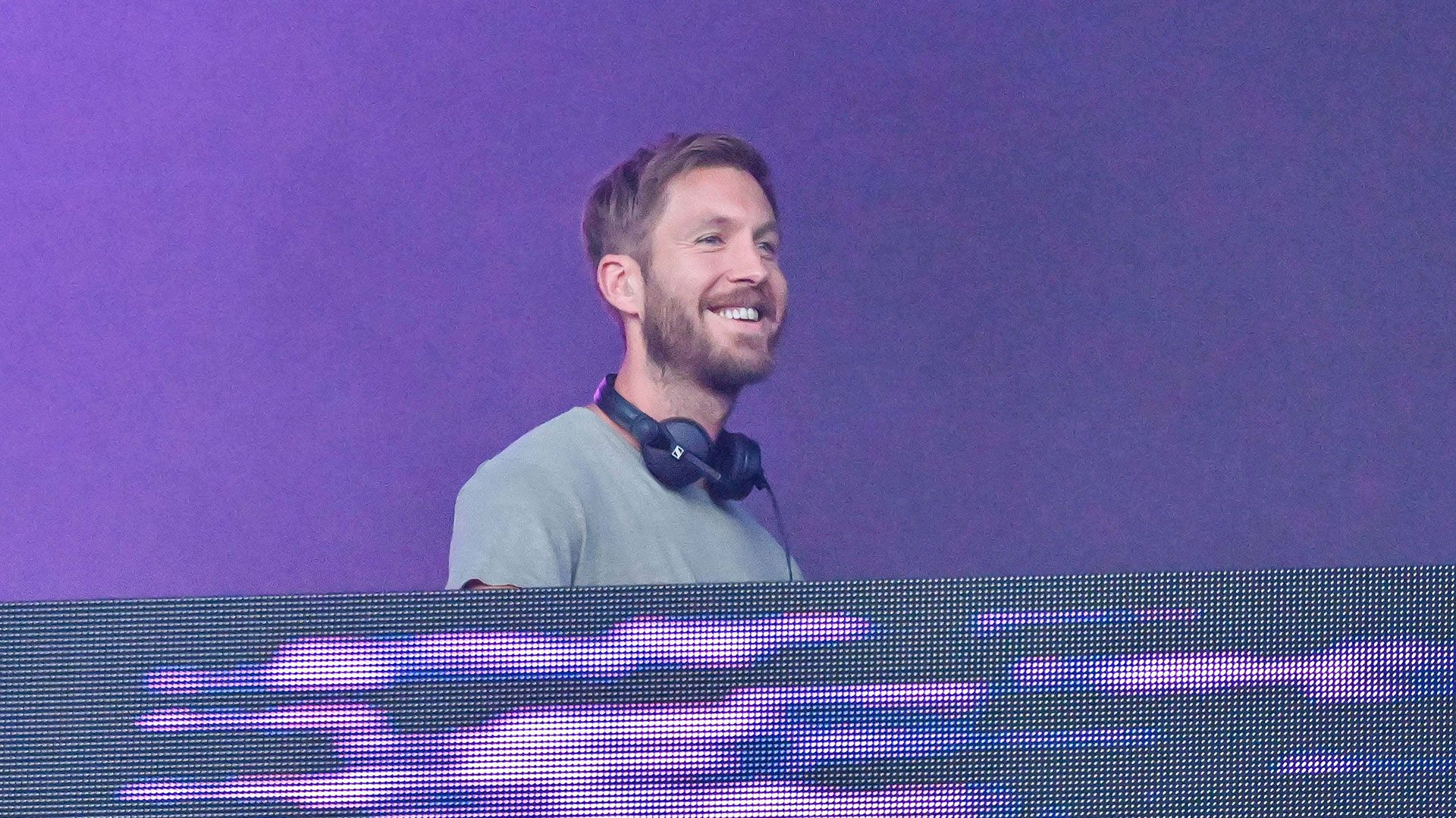 Calvin Harris DJing on stage