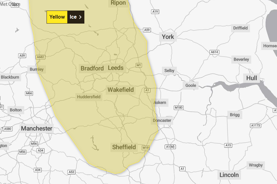 Met Office issues ice warning for Yorkshire as parts of England see ...