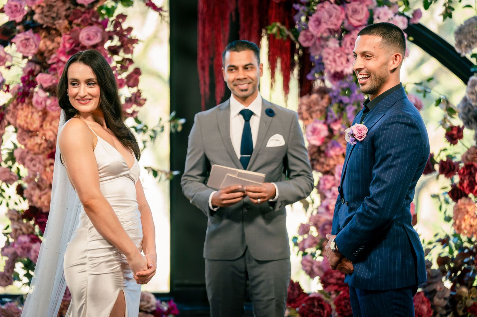Beth and Teejay on their MAFS wedding day