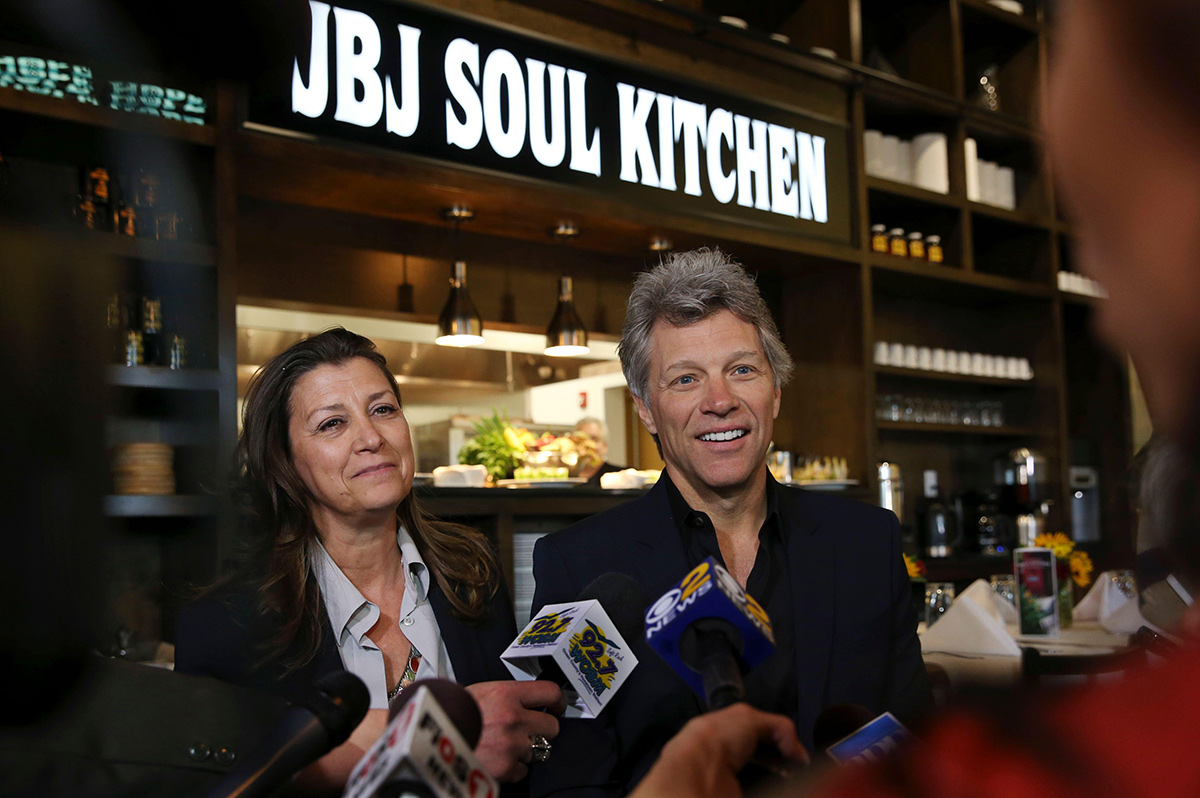 Jon Bon Jovi and Dorothea Bongiovi at the Toms River JBJ Soul Kitchen opening in 2016