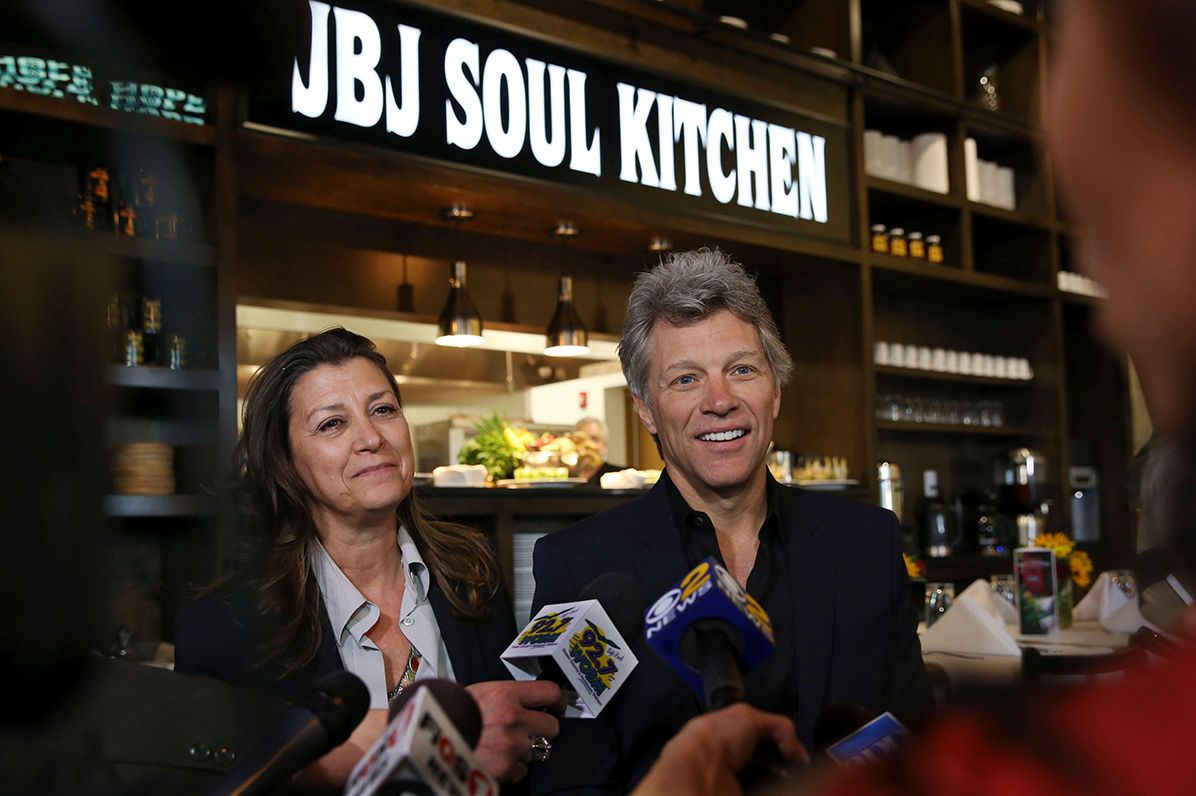 Jon Bon Jovi and Dorothea Bongiovi at the Toms River JBJ Soul Kitchen opening in 2016