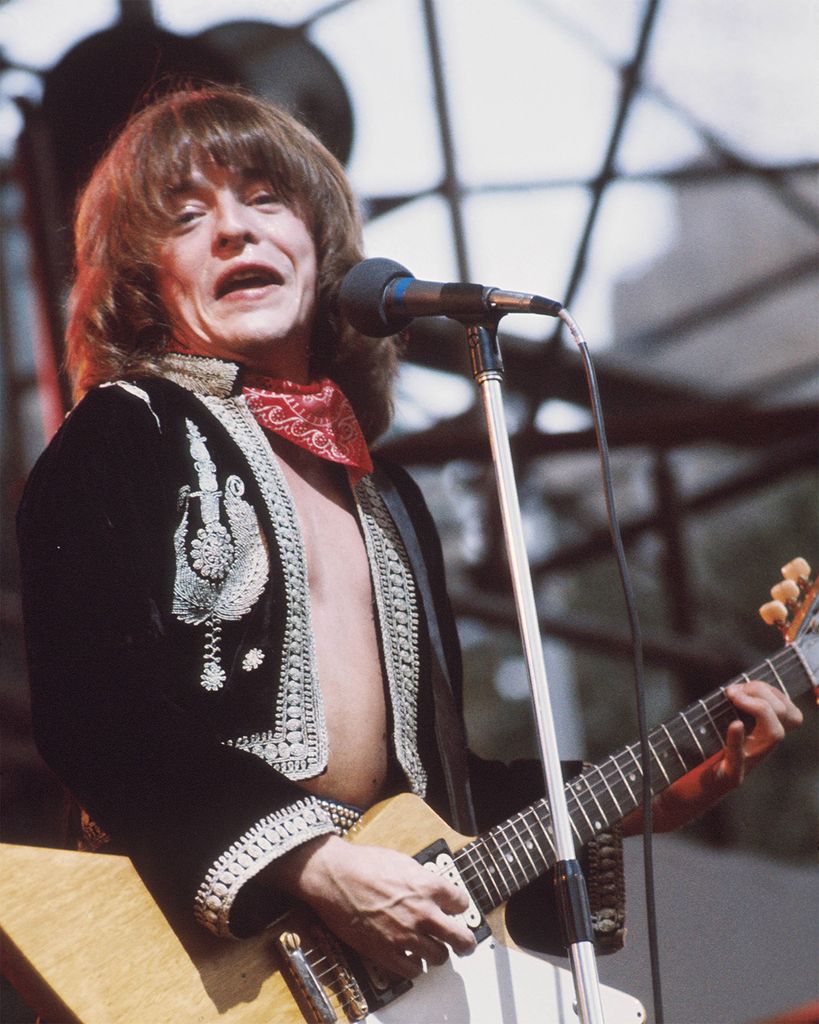 Rick Derringer on stage in the 1970s