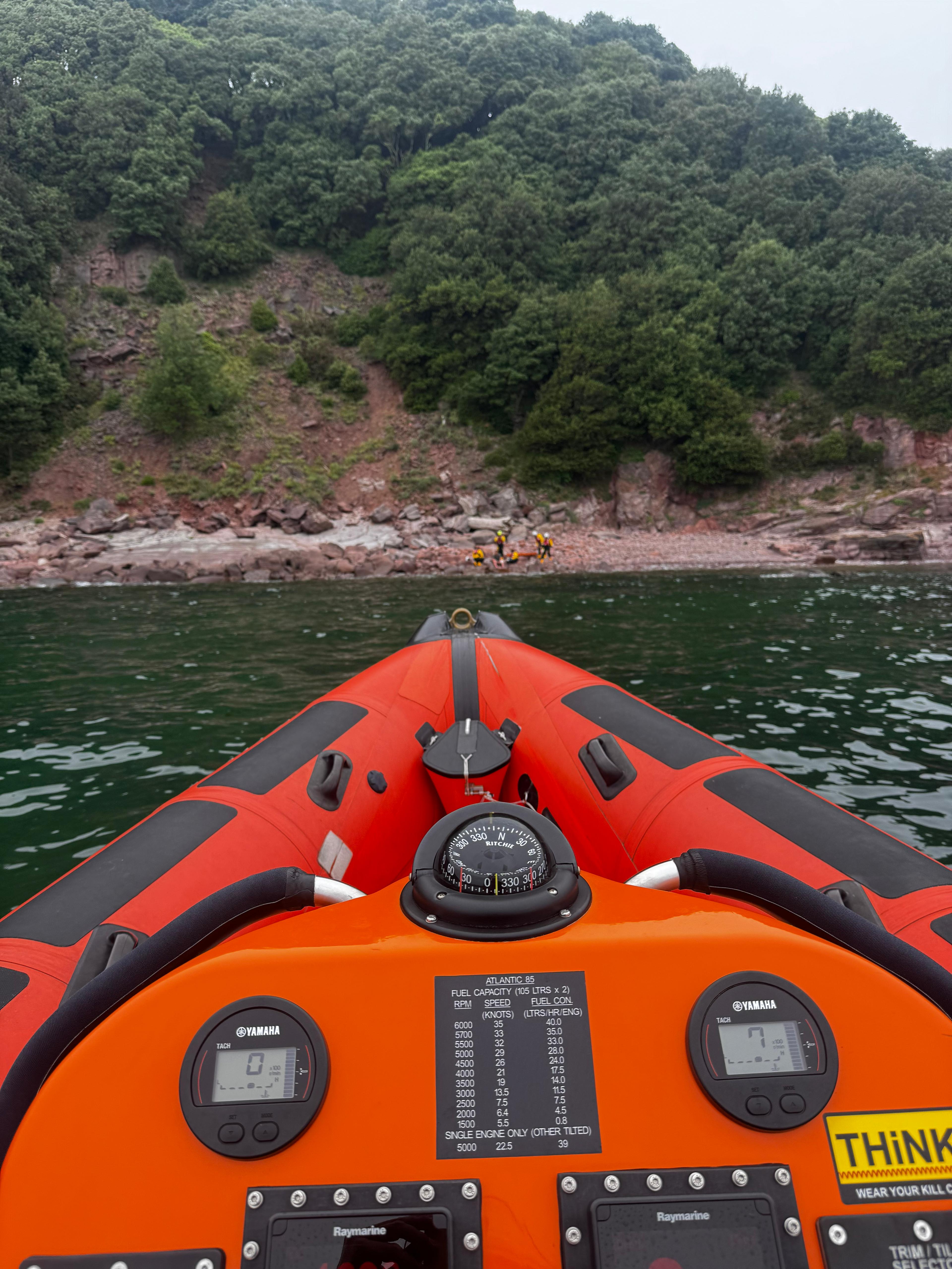 Lifeboats launched after man found on rocks following 60-foot fall