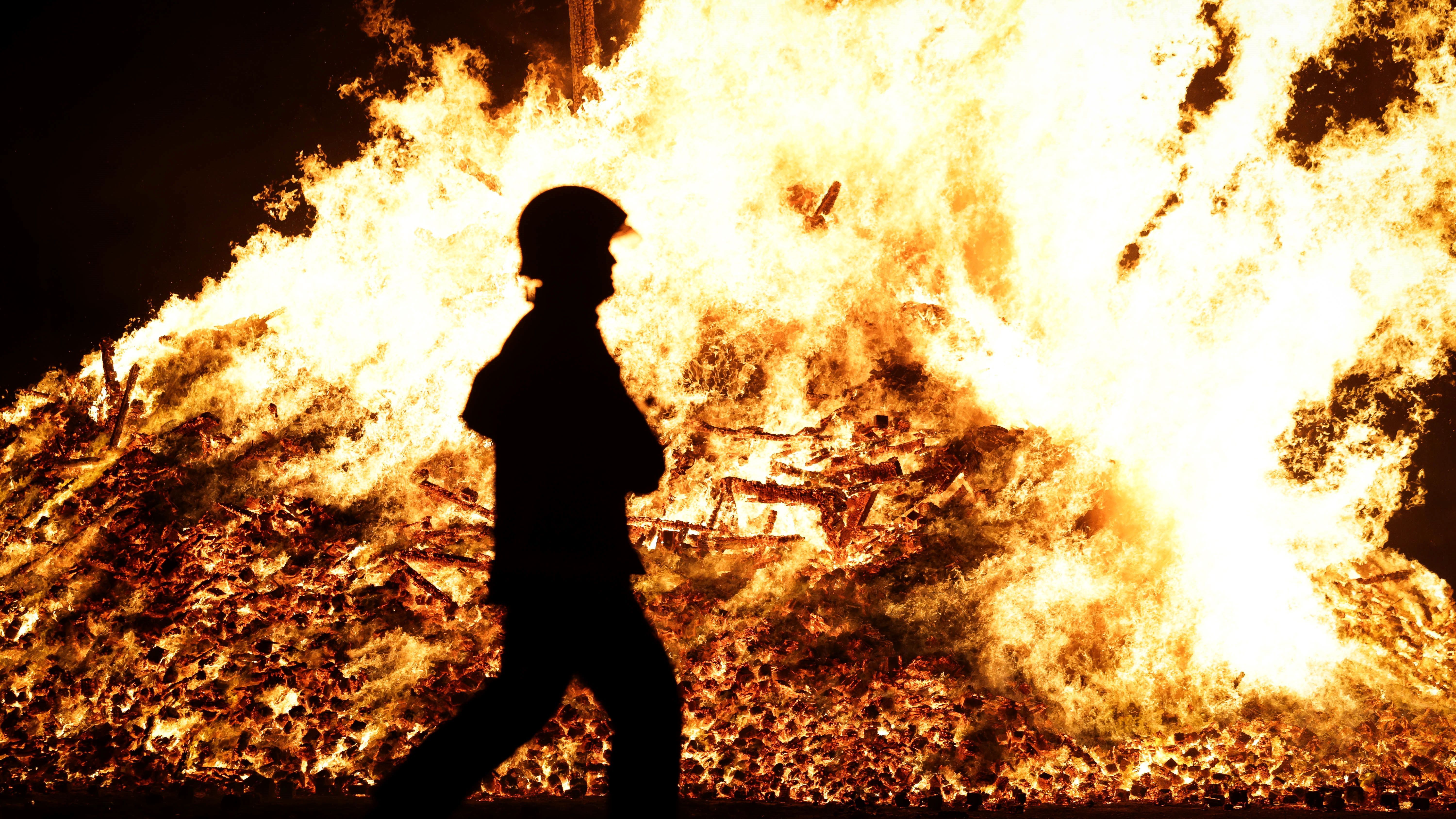 Firefighters have tackled 72 bonfire incidents in Northern Ireland